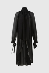 Carii Ruched Blouse - Black