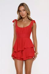 Crimson Mini Dress Red