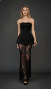 Maison Celie Lace Noir Two-Piece Set