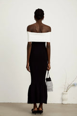 Éliane bow-detail ribbed maxi dress