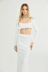 Joséphine floral cropped top & skirt matching set