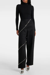 Gafna Spiral Zipper Jeans - Black