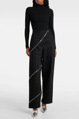 Gafna Spiral Zipper Jeans - Black