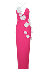 Delphi Floral Pearl Maxi Bandage Dress