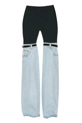 Madilyn Patchwork Jeans - Blue