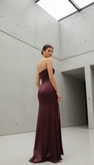 Fashionable Deep V-neck Satin Dress