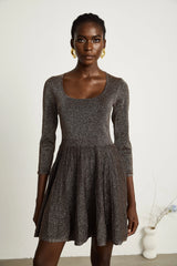 Émeline metallic-threading ribbed mini dress