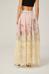 Céline graphic scallop-trim skirt in Neutrals