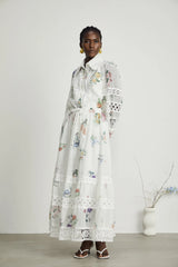 Manon floral-print cut-out shirt & skirt matching set