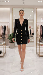 Chic Knitted Flare-Sleeve Mini Dress