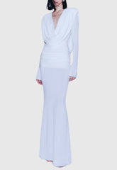 Linus V-neck Draped Backless Maxi Dress