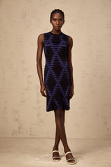 Anaïs black snake-pattern godet mini dress