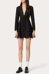 Cambria Bow Scalloped Mini Dress