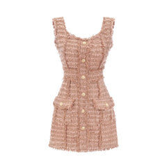 Liane tweed button-down fastening dress