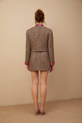 Allegra herringbone sequined jacket & dress matching set