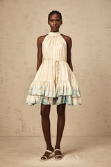 Delphine layered pattern-print mini dress