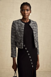 Éloïse black bouclé tweed jacket