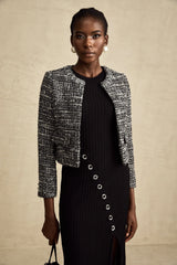 Éloïse black bouclé tweed jacket