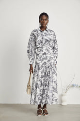 Kelly graphic-print shirt & skirt matching set