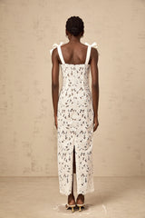 Eloise floral embroidery maxi dress in White