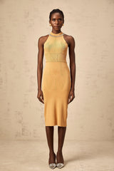 Juliette faux-pearl embellished knit midi dress
