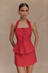 Kallie Linen Peplum Top