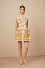 Aurore cut-out lace peplum mini dress