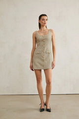 Agathe tweed scoop-neck mini dress