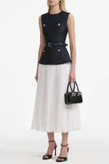 Kayele Sleeveless Belted Chiffon Midi Dress