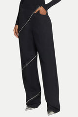 Gafna Spiral Zipper Jeans - Black