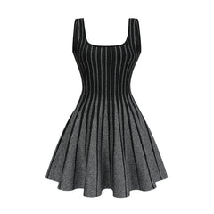 Anouk black glittered flared mini dress