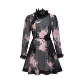 Mariah semi-sheer flower mini dress