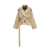 Justine belted-waist trench coat