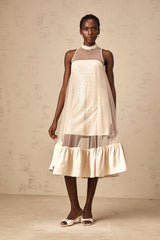 Josette tulle-panel sequined layered midi dress