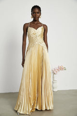 Eline pleated maxi dress