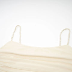 Lucia gathered mesh midi dress