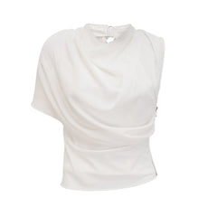 Jeanne white chiffon blouse