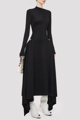 Eorkone Symmetric Draped Maxi Dress - Black