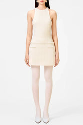 Abene Sleeveless Beaded Embellished Knit Mini Dress