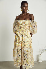 Clémence floral-print cut-out midi dress