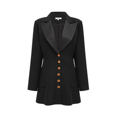 Aurore black single-breasted blazer dress