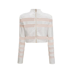 Jeanne semi-sheer panelled top