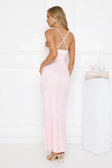 Love Bitten Lace Maxi Dress Pink