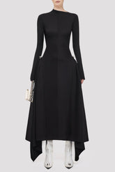Eorkone Symmetric Draped Maxi Dress - Black