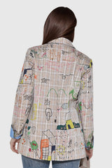 Jamila Graffiti Grid Blazer