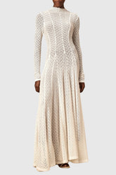 Dodiya Wavy-pattern Lace Maxi Dress - White
