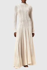 Dodiya Wavy-pattern Lace Maxi Dress - White