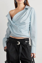 Amira Asymmetric Shirt - Blue