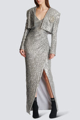 Laiki Diamante Sequin Cropped Blazer