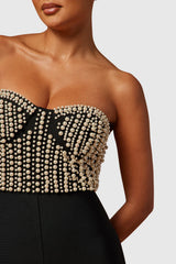Jecori Pearl Strapless Bandage Jumpsuit